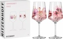 Ritzenhoff 3461004 Aperitif Glass 500 ml Set of 2 Summer Sonett No. 4 Plant Motif Made in Germany
