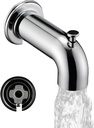 Slip-On Extra Long Tub Spout with Diverter, 1/2 Inch Slip Fit Connection,Chrome Plated