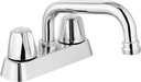2 Handles Utility Laundry Sink Faucet 4 Inch Centerest with Swivel Spout and NPT3/4 Threaded End Polish Chrome