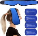 LotFancy Face Ice Pack Wrap for TMJ, Wisdom Teeth, with 4 Reusable Hot Cold Therapy Gel Packs, Pain Relief for Head, Oral and Facial Surgery, Dental Implants, Blue