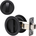 Dontay Pocket Door Passage Lock, Double Sided Rotation, Privacy (Bed/Bath) Latch, Flush, Large Locking Lever, Hardware for 1 3/8” to 2 3/16” Thickness Door (1, Matte Black)