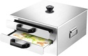 2 Teir Rice Noodle Roll Steamer 304 Stainless Steel Chinese Food Steamer Steamed Vermicelli Roll Steamer Cookware with Extra Tray for Home Kitchen Restaurant