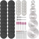 53pcs Cutting Wheel Set for Rotary Tool, GOXAWEE 1/8’’ Shank 545 Diamond Cutting Wheel, Mini HSS Cut Off Saw Blades, Resin Cutting Discs with Mandrels for Stone Wood Metal