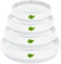 20 Pack Plant Saucer Tray (6 8 10 12 inch), Plant Saucers for Indoors Outdoor, Plastic Heavy Duty Drainage Drip Water Trays for Planter Pots Flower, Clear Pot Saucers Trays for Plants