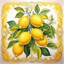 Tile Mural Lemon Tree Branch Pattern A908 Kitchen Bathroom Wall Backsplash Behind Stove Range Sink Splashback One Tile 8" Ceramic, Glossy