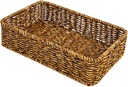 Multi Function Plastic Storage Basket Kitchen Utensil Organizer for Cutlery and Condiment Jars Sun Resistant Woven Design for Dining Table and Home Decor