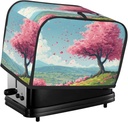 Cherry Blossom Landscape Toaster Cover 2 Slice Washable Bread Maker Cover Decorative Kitchen Small Appliance Covers Dust Protection Stain Resistant Bread Machine Protector with Top Handle