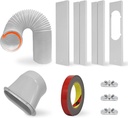 Portable Air Conditioner Window Vent Kit with 59" Hose Adjustable AC Window Vent Kit for 5.9” AC Unit AC Window Seal Kit