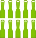 10 reusable plastic putty knives are flexible paint scraper tools used for decals, wallpapers, baking, wall and car putty, splashing, repairing, and painting(green)