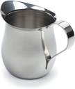 RSVP International Endurance Kitchen Collection Bell Shaped Creamer/Milk Pitcher for Espresso Machine with Handle & Pour Spout, Small, 3 oz. Capacity