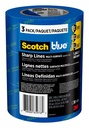 ScotchBlue Sharp Lines Painter's Tape, 1,88 Zoll x 60 Yards, 3 Rolls, Blue, Paint Tape schützt Oberflächen und entfernt leicht, Edge-Lock Painting Tape für den Innen- und Außenbereich