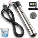 Immersion Water Heater, 2000W Portable Electric Instant Bucket Heater with Digital LCD Thermometer, Stainless Steel Guard Anti-scalding Submersible Water Heater for Bathtub Hot Tub Pool, UL Listed