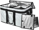 Food Distribution Insulated Bag, Insulated Cold Meal Bag with Attached Bottom and Divider for Hot and Cold Food Outside (Partitioned, Grye)