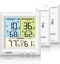 Wireless Freezer Thermometer with Alarm Refrigerator Thermometer, Fridge Freezer Alarm Thermometer Digital with 3 Adjustable Backlight and 330FT Remote Range for Kitchen Home Restaurant