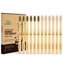 Biodegradable Eco-Friendly Natural Bamboo Charcoal Toothbrushes, FSC Certified and PETA Approved - 12 Count