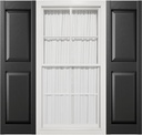 14 3/4"W x 57"H Mid-America Vinyl, TailorMade Two Equal Panels, Raised Panel Shutters, w/Installation Shutter-Lok's (Per Pair), 002 - Black