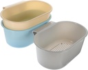 Unomor 3pcs Multifunctional Drying Basin Drainer Basket for Kitchen Sink Storage Draining Rack for Fruits and Vegetables Easy Clean Hollow Design Space Saver