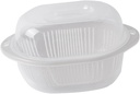Double Round Drain Basket with Lid Multi-purpose Vegetable Washing and Storage Basket for Kitchen Use Small White for Fruits Vegetables and Quick Drainage