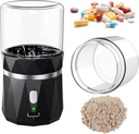 Small Portable Cordless Electric Pill Crusher Fine Powder for Elderly - Battery Operated Pill Grinder for Multiple Pills, Small and Large Medication and Vitamin Tablets - Suitable for Travel (Black)