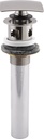 Delta 72175-SS Square Push Pop-Up Bathroom Sink Drain with Overflow, Stainless