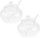 Ghee Pot Spoon Honey Bear Jars Dipper with Dipper Set Food Storage Solution