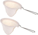 2pcs Reusable Coffee Filter Holder Infuser Strainer Flannel and Steel Handle for Tea and Coffee