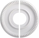 Round Split Ceiling Medallion Decorative Light Fixture Cover Plate PU Material White Vintage Design With 12.4 Inch Outer Diameter For Fan Light