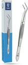 SMI 16cm Precision Tweezers Curved Professional Tweezers Industrial Hobby Tweezers Stainless Steel DIY Serrated Tip