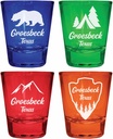 Groesbeck Texas Souvenir 4-Pack Multicolor Engraved Round Shot Glasses Camping and Outdoors Set