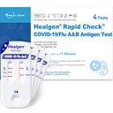 Healgen Rapid Check COVID-19, Flu A&B Antigen Test Kit, The First FDA Authorized OTC 3-in-1 Flu & COVID Home Test, Easy to Read Dual Windows, Results in 15 Mins, 4 Test