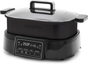 GreenPan 6.5QT Multi-Cooker Skillet Grill & Slow Cooker, 8-in-1 Presets to Saute,Steam, Grill, Stew, Stir-Fry,Heat, & Cook Rice, Healthy Ceramic Nonstick & Dishwasher Safe Parts, Matte Black