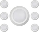 Flush Mount Low Profile Disk Light Fits for 3" or 4" J-Box,CRI90, 1000lm, 11W, Surface Mount Ceiling Light 5CCT (6 Pack)