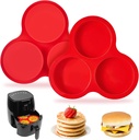 2 Pack Air Fryer Silicone Egg Molds, 4 Inch Jumbo Round Muffin Top Pans for Breakfast Sandwiches, Egg Bites, Hamburger Buns, Tart, Pancake