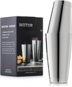 WOTOR Boston Cocktail Shaker Set, 18 oz & 28 oz Stainless Steel Weighted Shaker Tins, Metal Martini Shaker Drink Mixer for Bartending, professional Bar Tools for Bartender （Sliver）