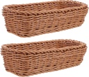 2pcs Versatile Picnic Basket Snack Basket Forks Chopsticks Rustic Bread for Desk Table