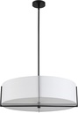 Preston 4 Light Pendant - 26" Dia - Matte Black - Black Shade