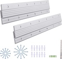 French Cleat Hanger 12 Inch - 2 Pairs - Aluminum Z Clips/Bar Interlocking Wall Mounting Bracket Hardware Kit for Hanging Mirrors, Picture, Shelf, Headboard, Cabinet, Whiteboard, Art, Frames