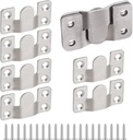 4 Pairs Flush Mount Bracket,Interlocking Furniture Connector,Stainless Steel Heavy Duty Photo Frame Hook Picture Hanger for Large Picture Display Art Gallery Wall Mount Hardware (Large-4 Pairs)