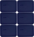 Pyrex 7210-PC 3-Cup Blue Food Storage Replacement Lid (6-Pack) - Made in USA