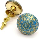 5MOONSUN5's Brass Door Knobs/Drawer Pulls Dresser Door Knobs/Pull and Push Handle Knobs for Cabinets, Wardrobes & Kitchen Cupboards/Handmade Classic Hardware Decor, 38 mm Sky Blue (Set of 2)