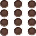 2X2 Round Rubber Caster Cups, Non Slip Furniture Pads, Anti-Slip Gripper, Anti Skid Furniture Feet, Anti Slide Floor Protector for Bed Couch Table Chair Stoppers (Brown, 12 Pack)