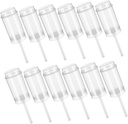 12pcs Heart Shaped Plastic Containers Pushable Cake Holders Cake Carriers