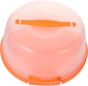 Cabilock Transparent Plastic Cake Carrier Box with Locking Buckles Portable Cake Holder for Baking and Display Orange