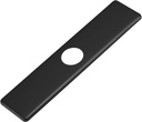 Matte Black Faucet Plate, Sink Hole Cover, Faucet Deck Plate 10 Inch 1 or 3 Hole Long Rectangle Cover Deck Plate Faucet Escutcheon for Bathroom Kitchen Vanity Sink Faucet Stainless Steel