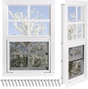 Shed Windows 2 Pack, Chicken Coop Windows 24" x 36" with Tempered Glass and Fiberglass Screen, Flush Mounted Small Window for Shed, Barns, Playhouse, Household, Garage (White)