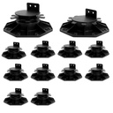12Pack Adjustable Deck Support Pedestal Paver, Deck Blocks Deck Foundation Base Support Height Adjustment Raising from 1-3/16" to 2-3/8" by MCCKLE
