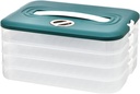 Multi-Layer Rectangular Cookie Carrier With Lid And Handle, Time Recorder Dumplings Storage Box, Food Dessert Clear Plastic Container