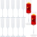 JLYLOL 12 Pcs Clear Plastic Champagne Flutes 6OZ Large Ribbed Champagne Glasses Toasting Glass Plastic Goblets for Parties Vintage Mimosa Bar Glasses Elegant Stemmed Drinking Cups for Wedding Bride