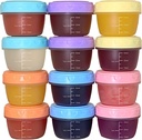 12 Pack Salad Dressing Containers to Go,2.7 OZ Small Sauce Containers with Lids,Tiny Condiment Containers with Graduated Lines