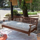 Cambridge Casual Como Solid Mahogany Wood Outdoor Swing Daybed with Oyster Cushions – Comfortable Porch Swing Bed for Patio, Porch, Backyard or Garden